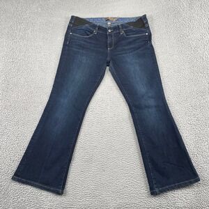 Paige Maternity Jeans Womens 29 Dark Blue Laurel Canyon Bootcut Side Elastic